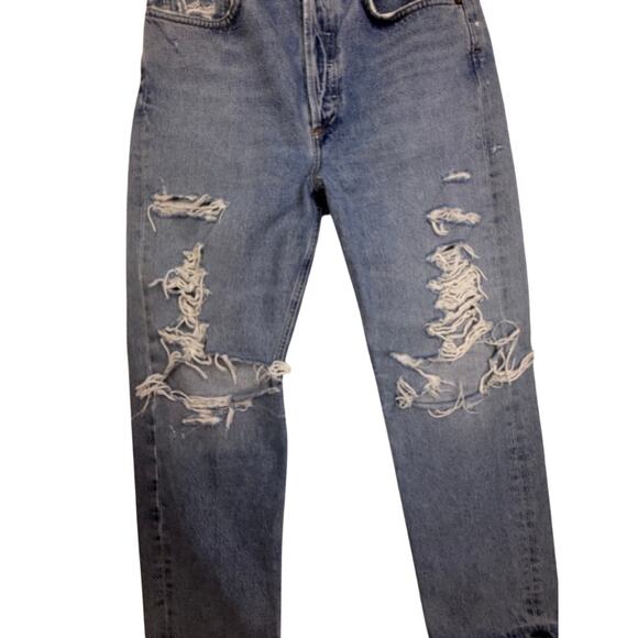 AGOLDE 90s Organic Cotton Distressed Straight Leg High Rise Jeans 27 - Picture 5 of 16
